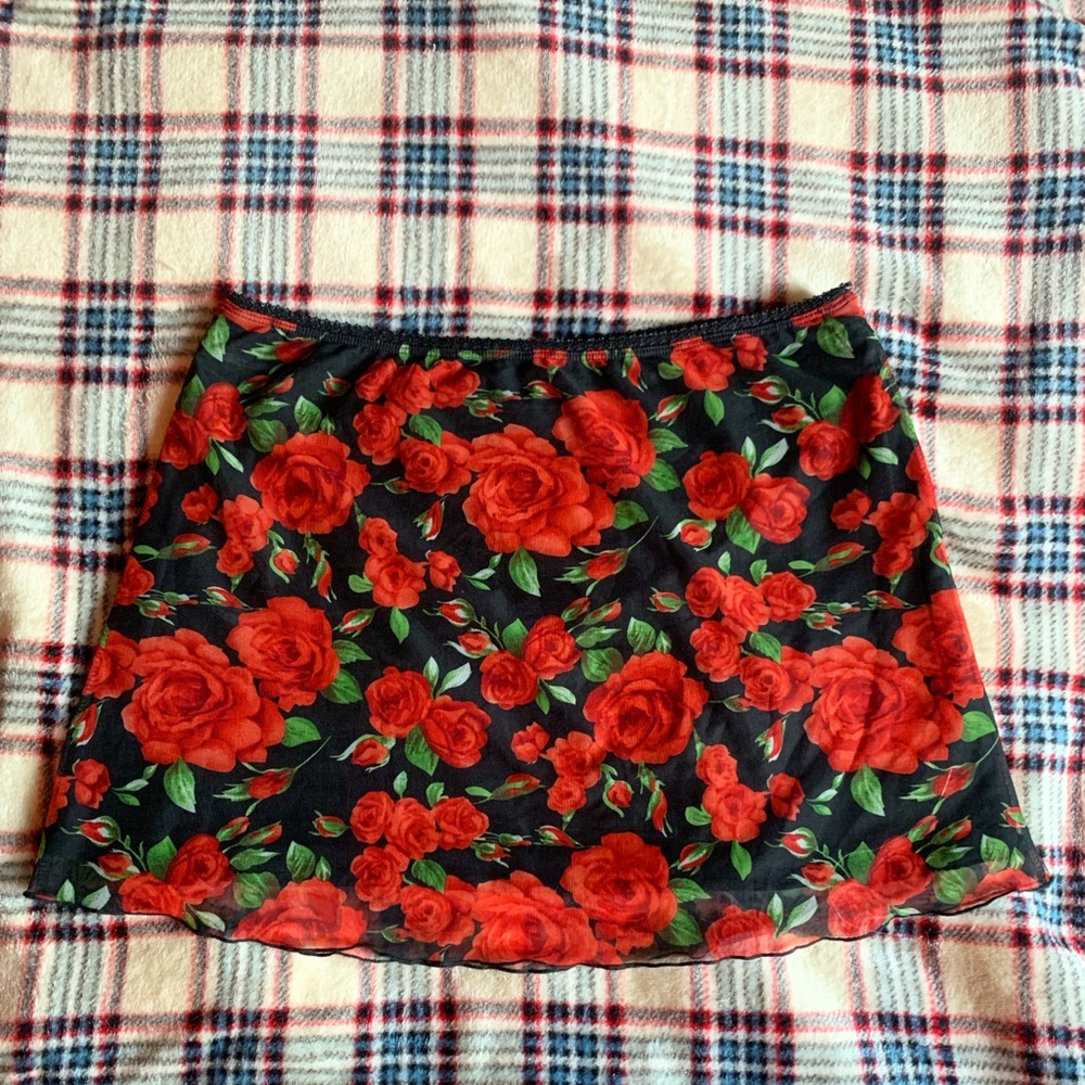 “current mood” rose print miniskirt